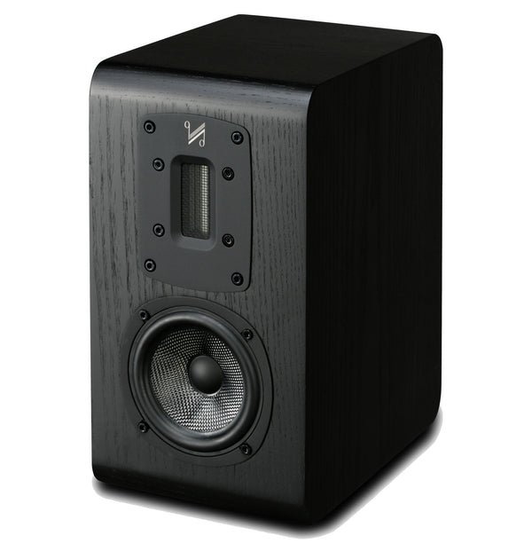 Quad S-1 Bookshelf Loudspeakers – Black – side view