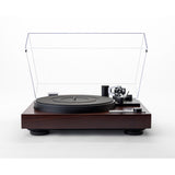 Dual CS-718Q manual turntable in Walnut, front view showing the tonearm