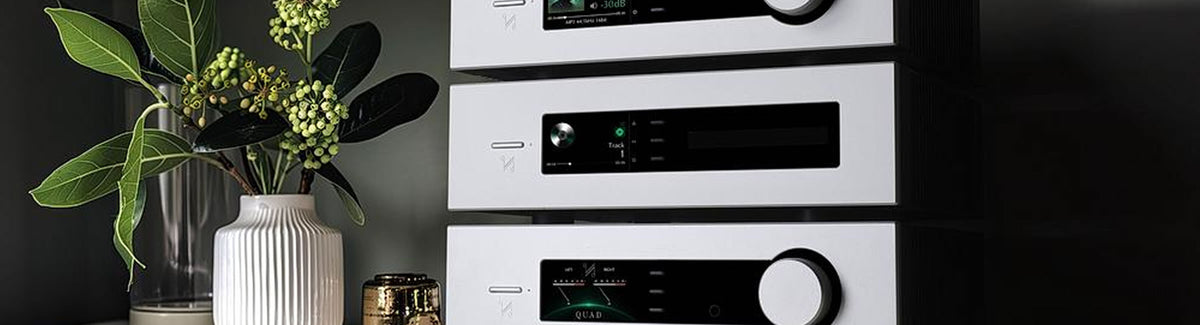 Quad Platina Series - the Platina Integrated Amplifier, Platina Stream network player and Platina CDT CD transport, designed to be combined as a complete system.