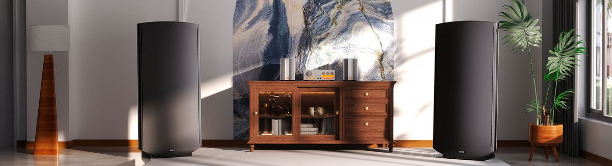 Quad ESL electrostatic loudspeakers - the ESL 2812X and ESL 2912X, the current generation of the full-range electrostatic panel Quad first demonstrated in 1956.