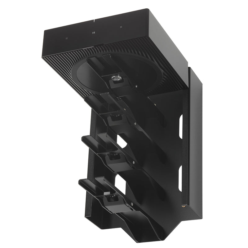 Sonos Amp x 4 Dock in black is an easy, intelligent, elegant smart home and Sonos architectural solution from Mountson Australia. Inverted mounting view. 