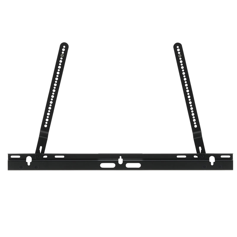 Sonos Arc Tv Bracket Attachment in black from Mountson Australia cleverly and discretely mounts to any existing Tv wall bracket. Front Facing view. 