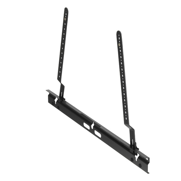 Sonos Arc Tv Bracket Attachment in black from Mountson Australia cleverly and discretely mounts to any existing Tv wall bracket. Right side view without Sonos Arc.. 