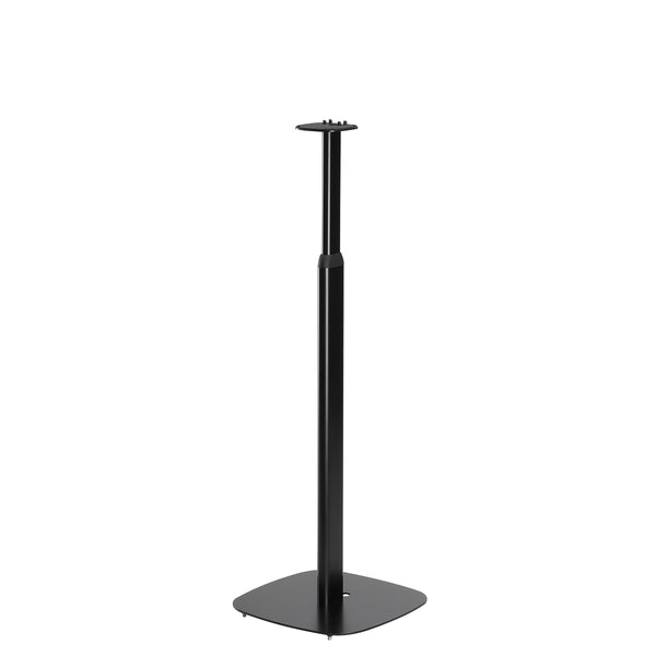 Premium black adjustable floorstand for Sonos ONE, One SL from Mountson Australia. An elegant, versatile home theatre & audio solution available with flat-rate shipping Australia wide.